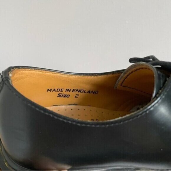 Vintage 90s Doc Martens Black 1461 MIE England Oxford - 2UK/5US - Picture 4 of 8
